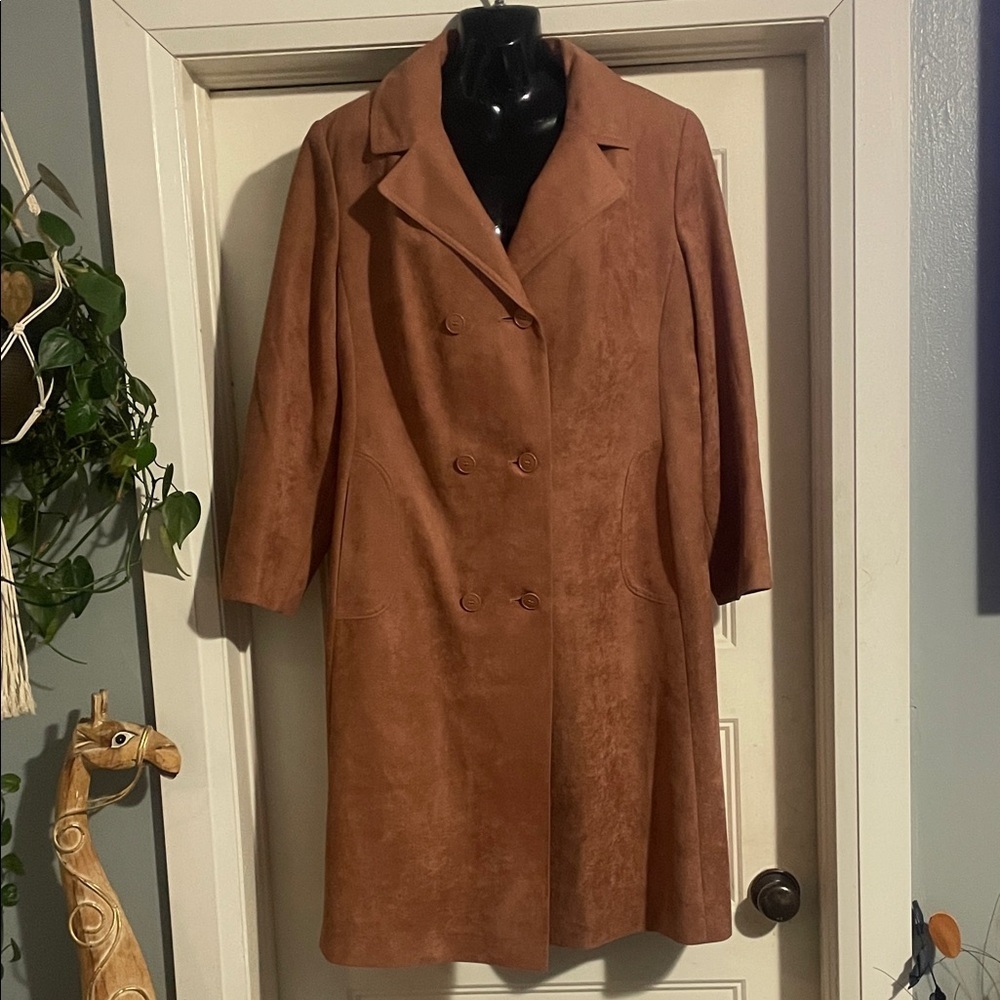 Women's Double-Breasted Brown Coat